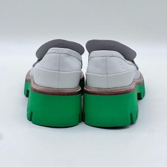 Stylish White and Green Women's Loafers - Picture 3 of 8